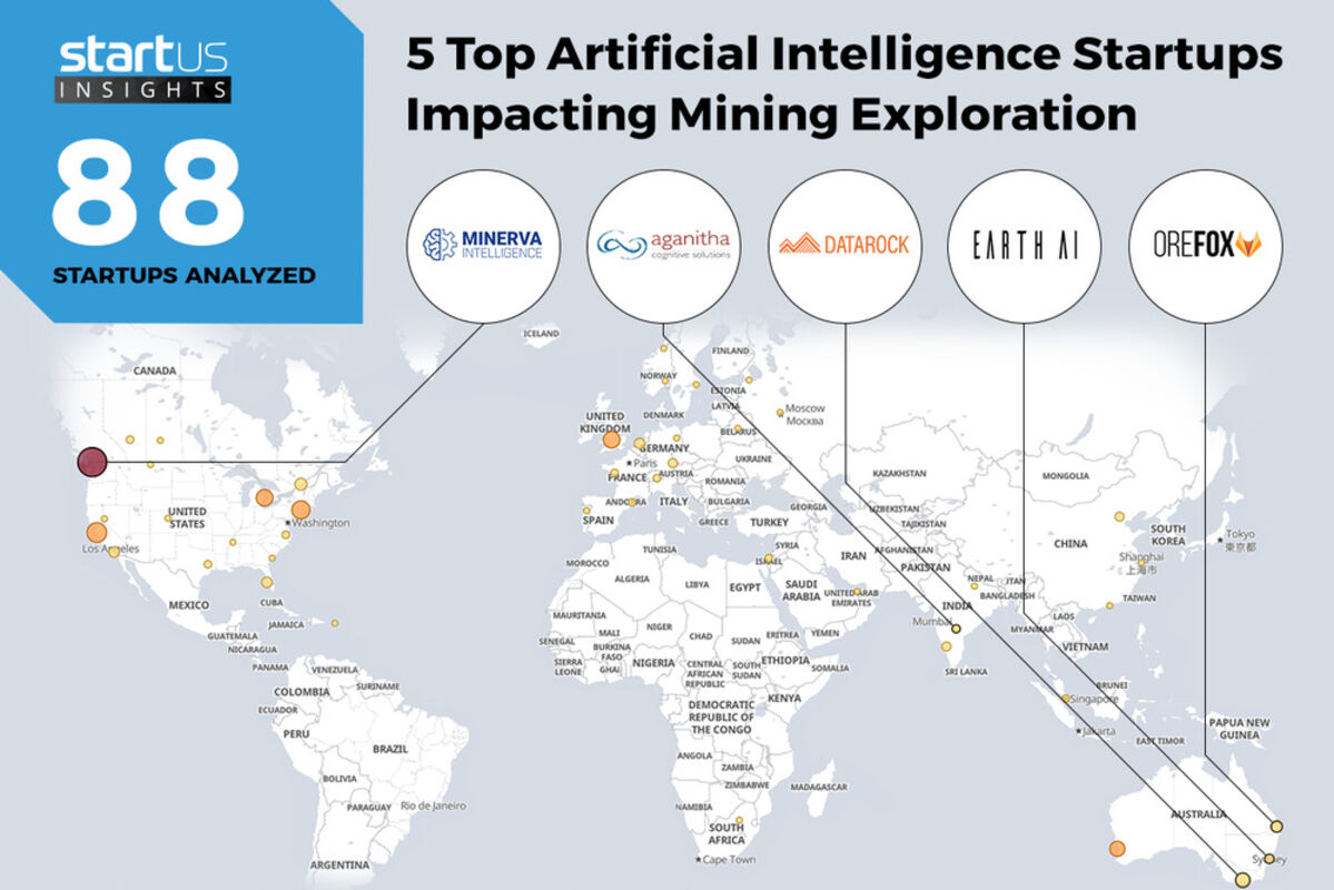 Mineral exploration artificial intelligence Tech startups heat map