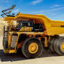 A large Komatsu mining haul truck being tested at a site in Arizona.