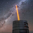 Lasers shooting into space at the Very Large Telescope in Antofagasta, Chile.