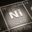 Elemental symbol for nickel, between copper and cobalt on the periodic table.
