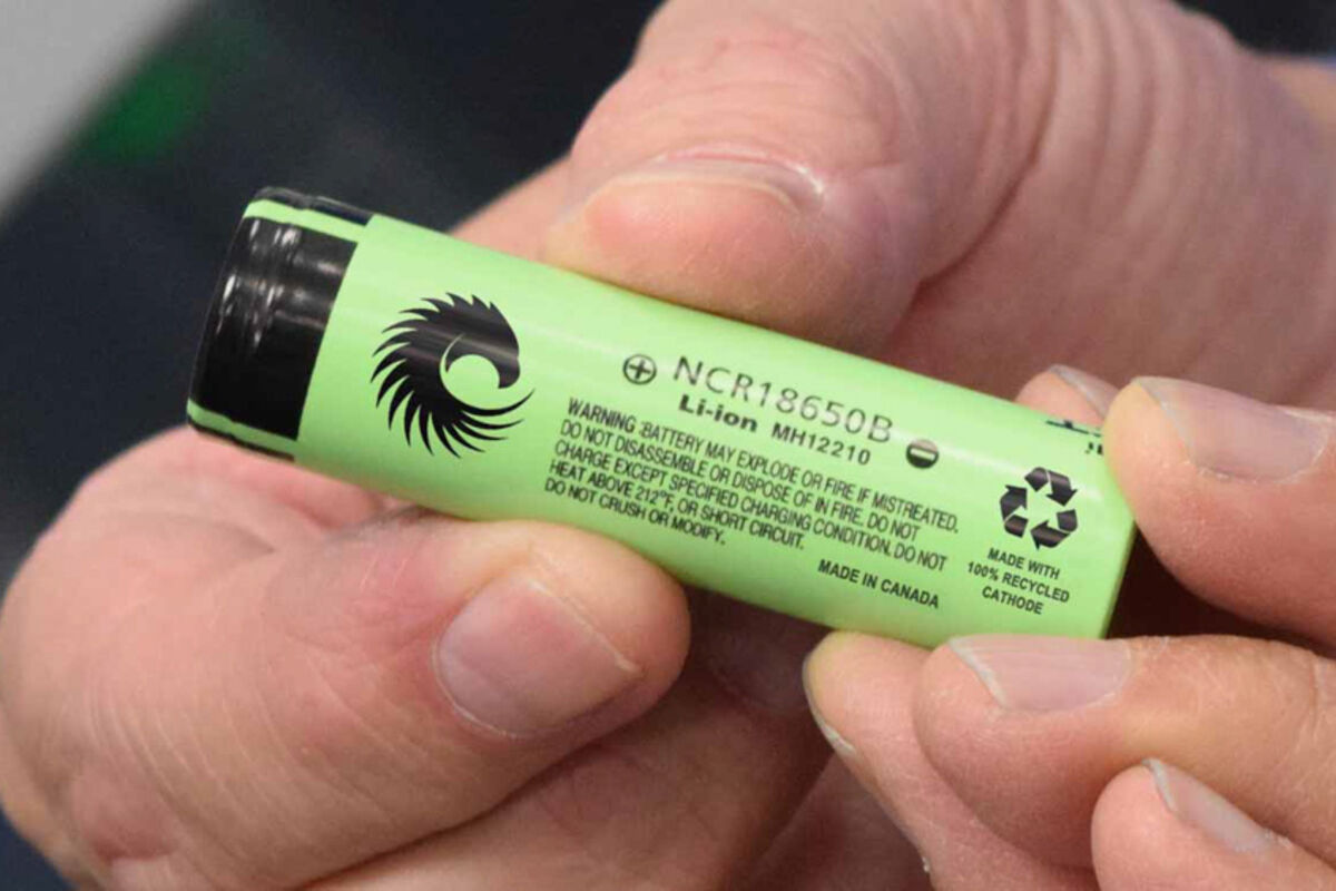 An American Manganese recycled battery made from the RecycLiCo process.