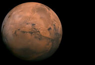 A high resolution photograph of Mars taken by NASA.