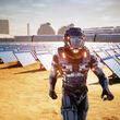 Mars colonist solar panels spacesuit Martian mining construction SpaceX