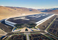 Aerial shot of Tesla’s lithium-ion battery gigafactory in Nevada.