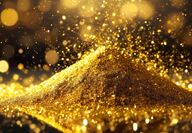 Pile of sparkling gold dust.