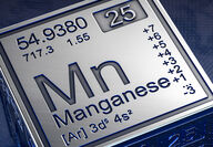 Manganese, 25th element on the periodic table, is used in alloys and batteries.