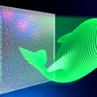 A projection of a dolphin reflected off zinc oxide nanoparticles.