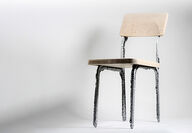 A metal 3D printed chair using liquid metal printing developed by MIT.