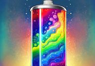 Rendering of a battery full of liquid color.