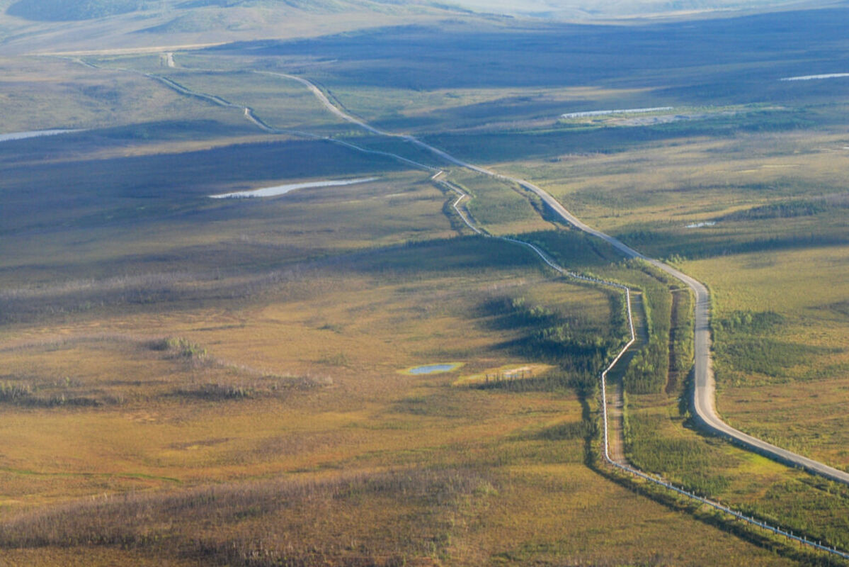 100,000 forty-foot sections of half-inch steel make the Trans-Alaska pipeline.