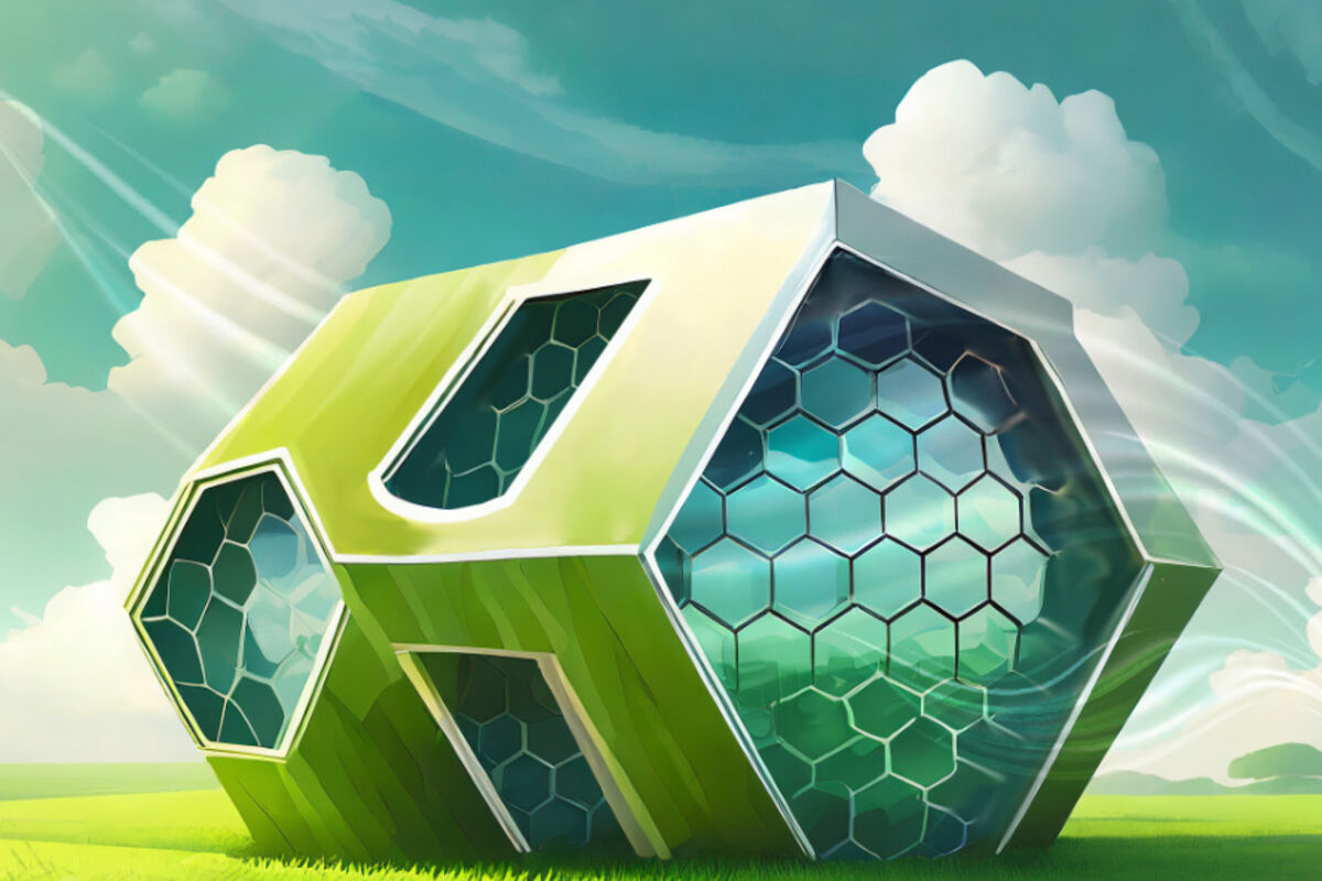 Illustration%20of%20a%20futuristic%20building%20with%20honeycomb%20openings%20in%20a%20grassy%20field%2E