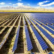 Photovoltaic solar power plant in southwest US desert USA Rare Earth Texas mine