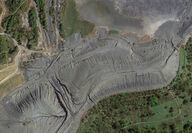 A satellite view of a coal ash landfill in Pennsylvania.