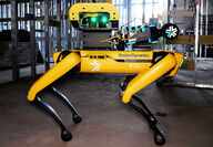 Boston Dynamics Spot robot fitted with ExynAI, Trimble X7 3D scanning system.