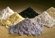 Piles of rare earth element oxides with many high-tech and industrial purposes.