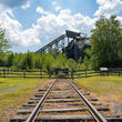 Historical coal breaker and railroad track at Eckley’s Miners Village, PA.