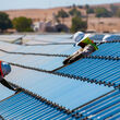CdTe thin film photovoltaic PV solar panel installation Kern County California
