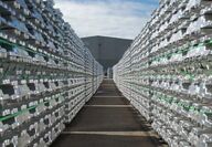Rows of aluminum ingots from Rio Tinto's Aluminium Smelter in New Zealand.
