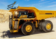Komatsu mining truck that can run on multiple low-carbon power sources.