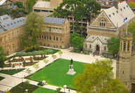 An aerial view of the University of Adelaide campus in South Australia.