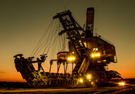 Mining equipment excavator sunset dystopian apocalypse resources reserves