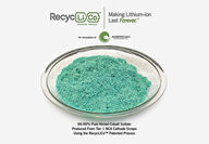 Dish filled with 99.99% pure nickel-cobalt sulfate recycled with RecycLiCo.