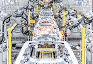 Vehicle frame manufacturing at Volvo’s Luqiao plant in China.