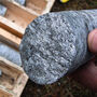 Section of silvery grey core from drilling at Graphite Creek deposit in Alaska.