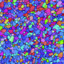 Aluminum microstructure with multicolored grains looks like stained glass.