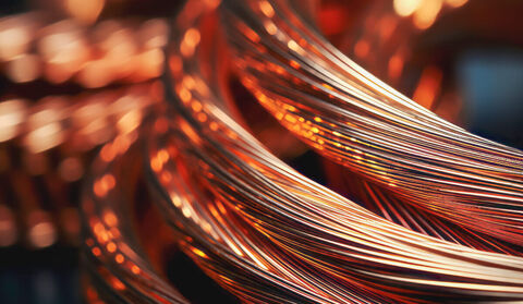 Closeup picture of high-quality pure copper cables.