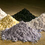 Piles of rare earth element oxides with many high-tech and industrial purposes.